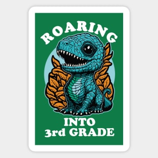 Cute Dinosaur Roaring Into 3rd Grade Magnet